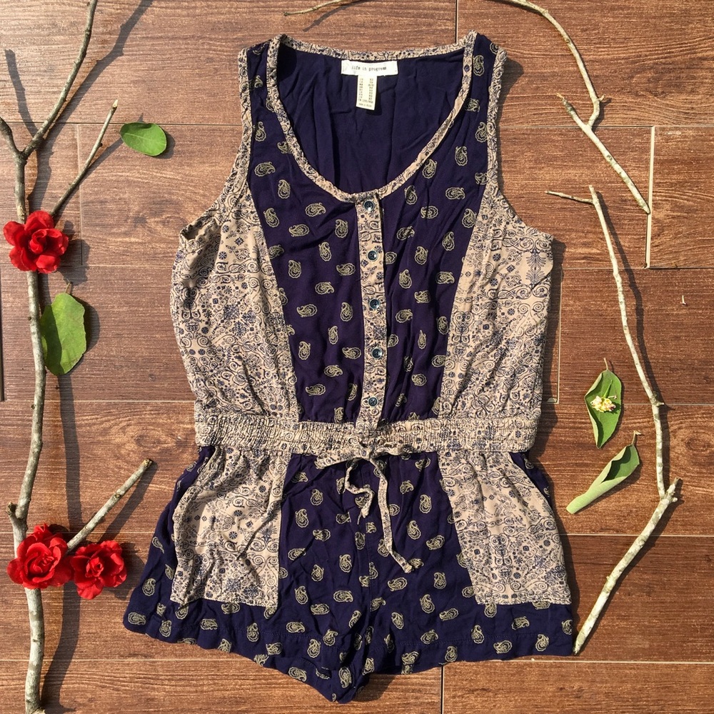 Navy blue/gold romper!